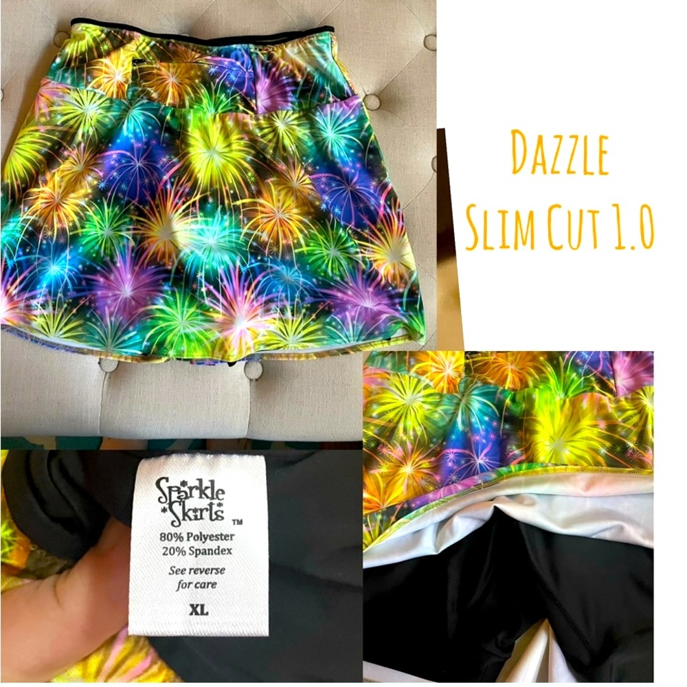 Sparkle Skirts Brand| Dazzle print| Slim Cut Skirt 1.0 style| size XL| Run Skort